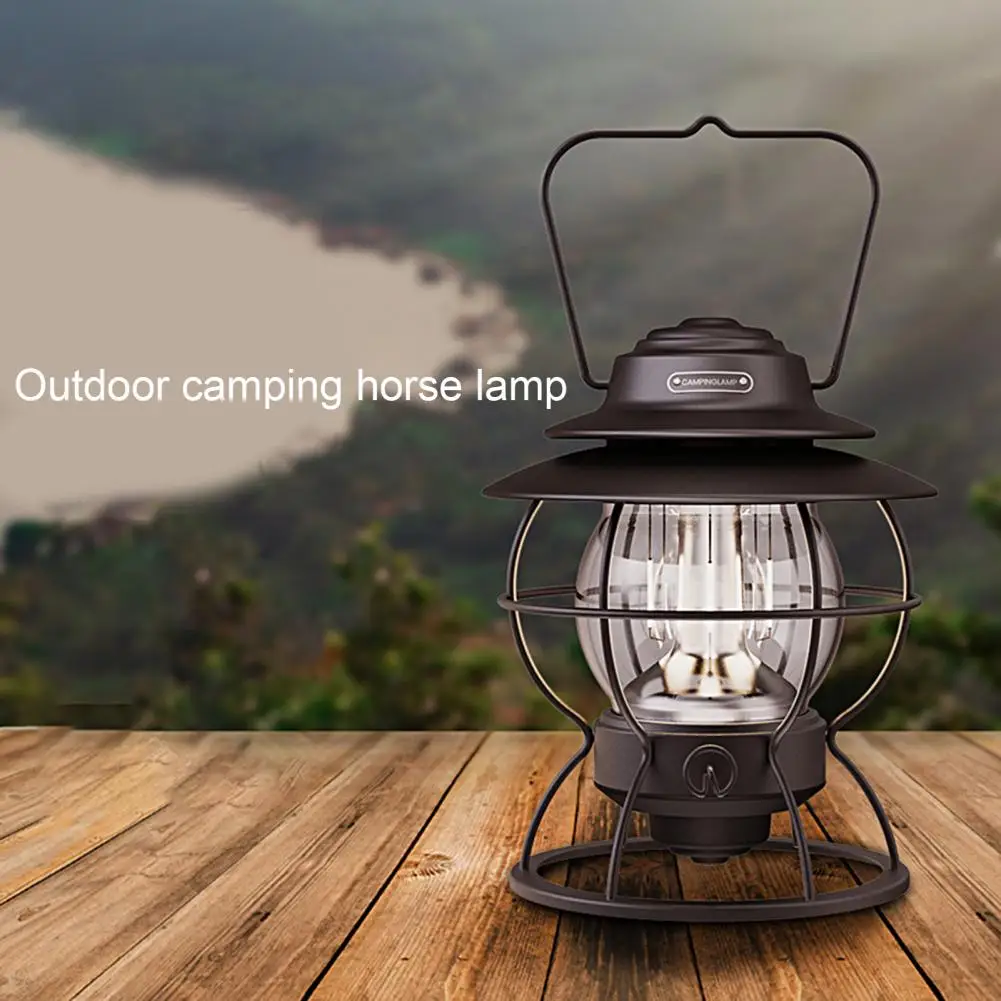 Convenient Emergency Lantern Retro Lightweight Extremely Bright LED Light Lamp  Stepless Dimming Camping Lantern for Outdoor