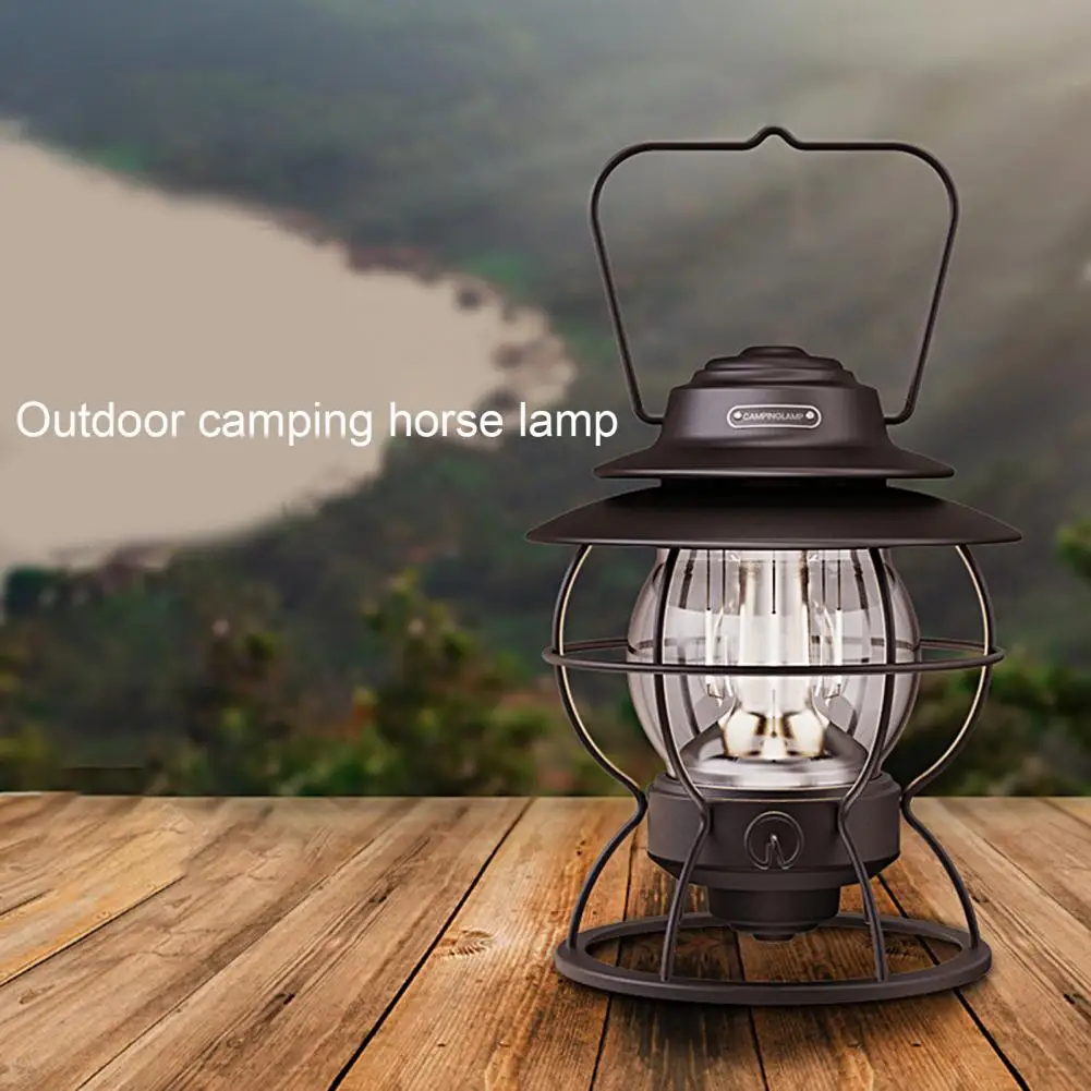 

Convenient Emergency Lantern Retro Lightweight Extremely Bright LED Light Lamp Stepless Dimming Camping Lantern for Outdoor