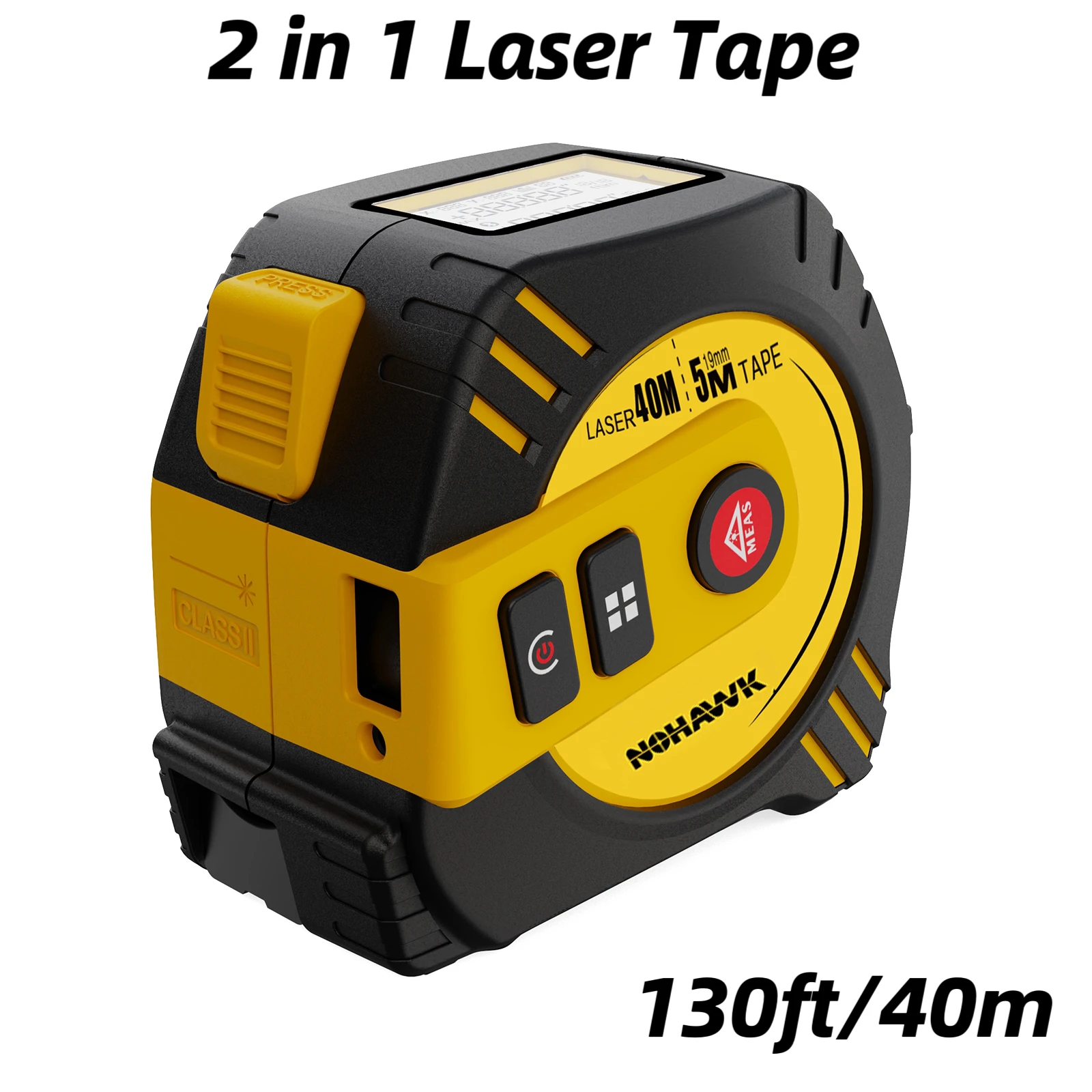 

Nohawk Laser Tape Measure High Precision 2 in 1 Laser Rangefinder 5M Tape Measure Ruler Digital Distance Meter for Designer
