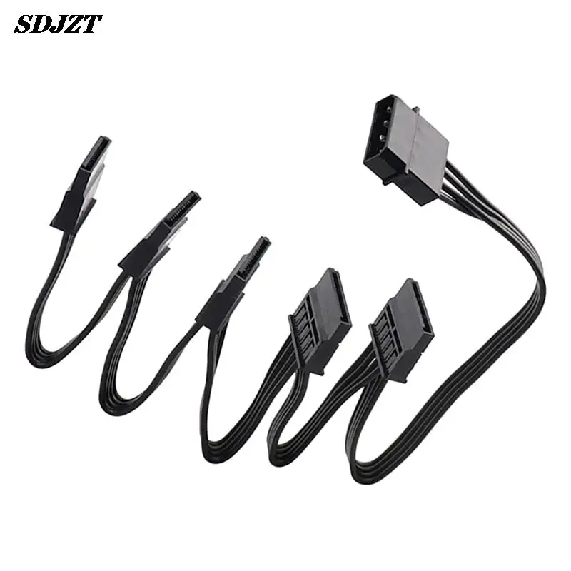 

4pin IDE Male 1 to 5 SATA 15Pin Hard Drive Power Supply Splitter Cable Cord for DIY PC Sever 4-pin to 15-pin Power 60CM