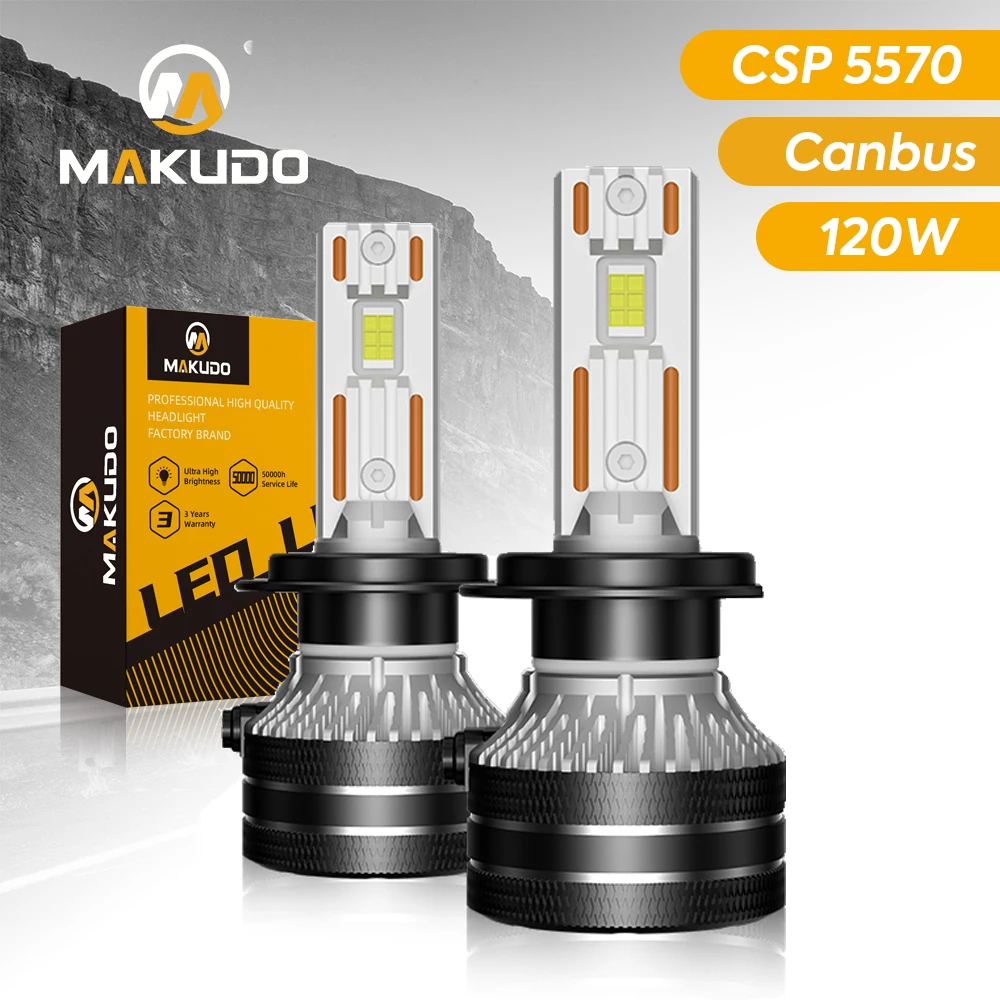 

Extremely High Power K5C H7 LED Headlights Canbus H1 H4 H11 9012 HIR2 H8 H9 9005 9006 HB3 HB4 6000K 5570 CSP Chips