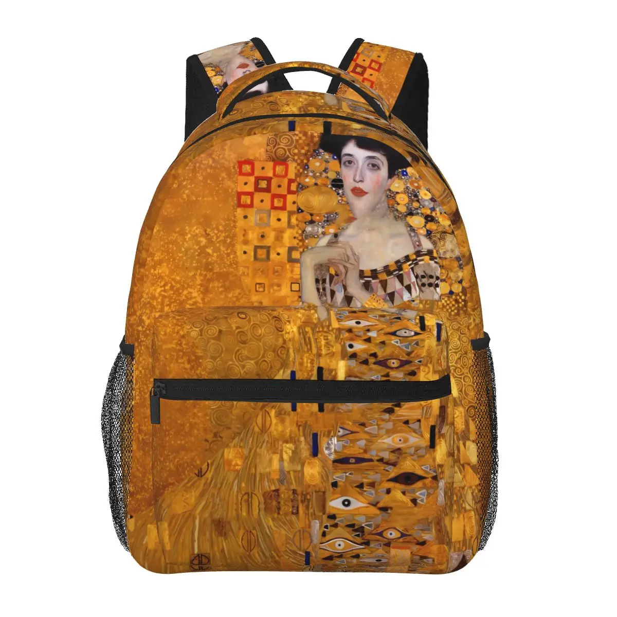 

Klimt Art Backpack Adele Gallery Boy Girl Polyester Sport Backpacks Soft Kawaii School Bags Rucksack