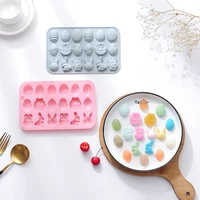 happy easter egg and bunny silicone molds tray for chocolate candy gummy ice cube jello jelly cake mini soap wax crayon melt