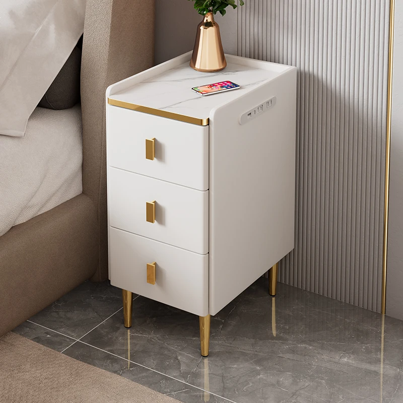 

Fashion Beside Luxury Nightstands Narrow White Drawers Mobile Stand Nightstands Coffee Bedside Mesa De Noche Nordic Furnitures