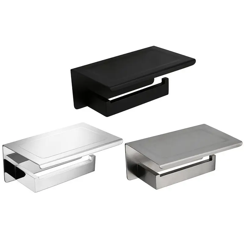 

Держатель из нержавеющей стали для туалетной бумаги с подносом, настенный держатель для полотенец и бумажных салфеток в ванную комнату, про...