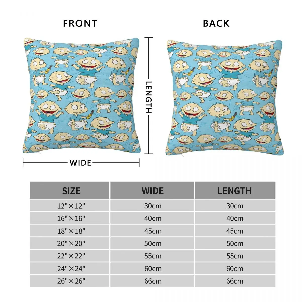 Rugrat Pile Up Anime Kids Pillowcases Merch Printed Polyester Cushion Cover Decorative Throw Pillow Case Living Room