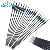 61224pcs carbon arrow id6 2 spine 500 31inch with rubber feather for archery recurve compound bow hunting shooting accessories