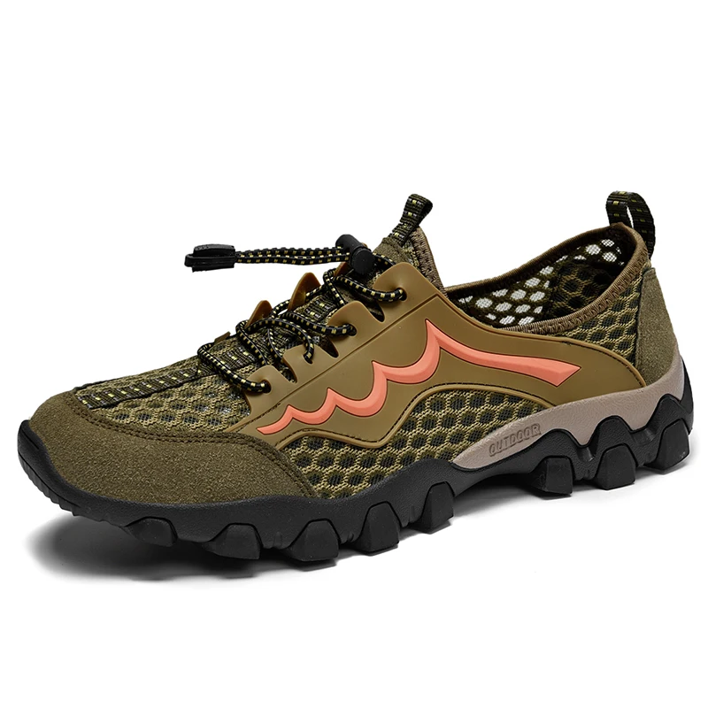 Men's Non-Slip Hiking Shoes Upstream Aqua Sneakers Breathable Lightweigh Beach Wading Shoes Outdoor Training Trekking Footwear