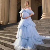 elegant prom dresses for pregnant womens maternity dress ruffled pleats off the shoulder baby shower gowns