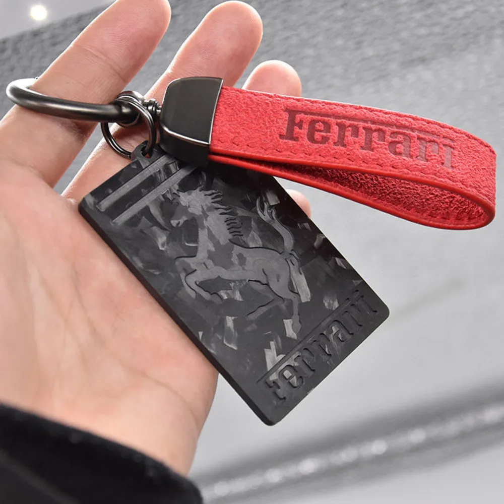 Брелок для ключей Ferrari Дизайнерский Модный мужской брелок из углеродного волокна
