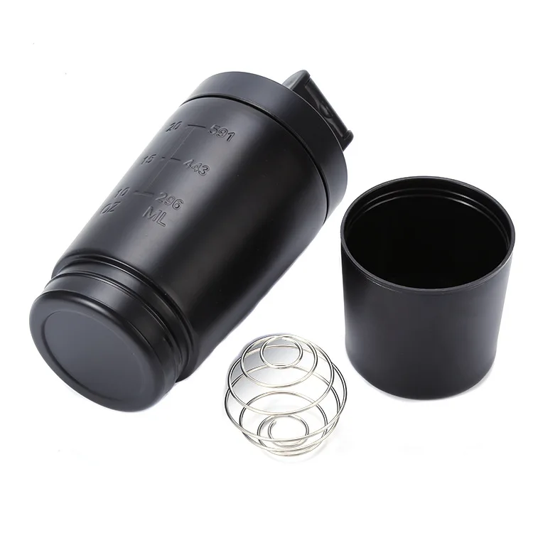 600ml Bottle Protein Powder Shaker Gym Water Blender Drinks Bodybuilding Shake Tumbler Container Mixer Smoothie Stainless Steel