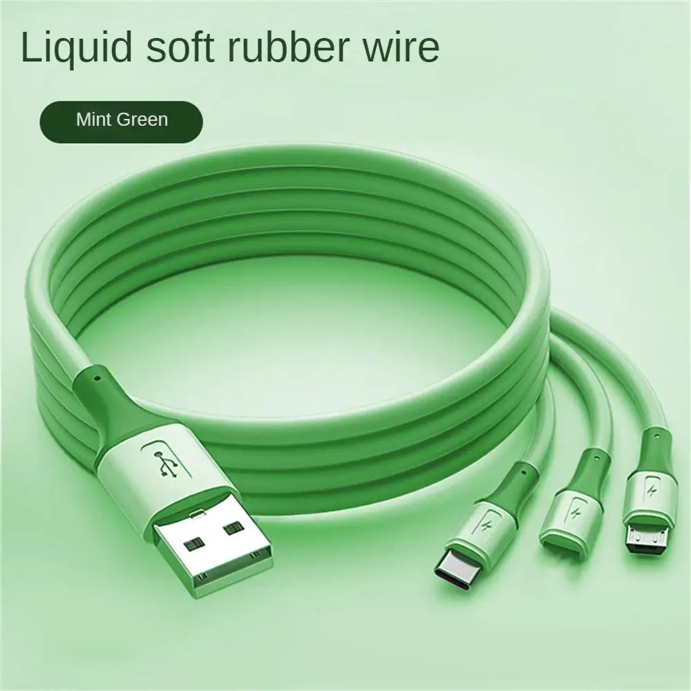 

New Multifunctional Three-in-one Charging Cable High Quality Liquid Silicone Intelligent Shunt Data Line For IPhone And Androi