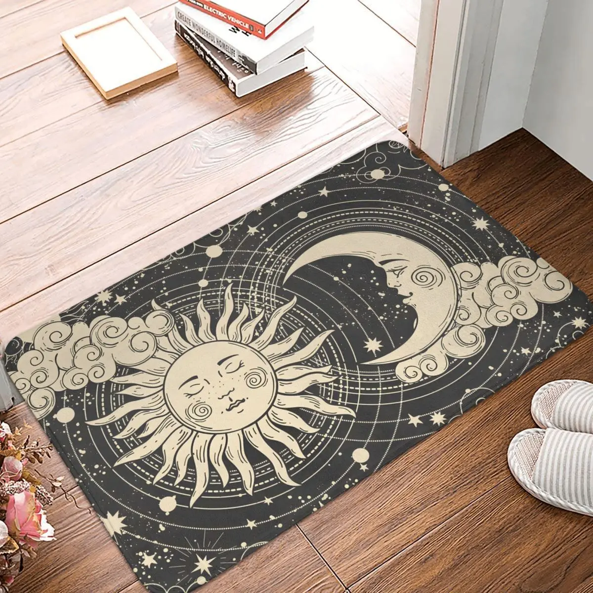 

Space Non-slip Doormat Moon And Sun Tarot Bath Bedroom Mat Welcome Carpet Home Modern Decor
