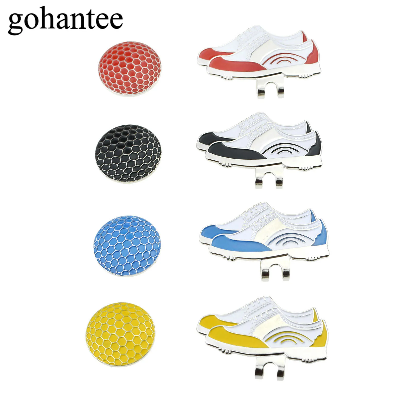 Shape Golf Hat Visor Clip With Magnetic Golf Balls Mark Pocket Size Alloy Golf Accessories 4 Colors