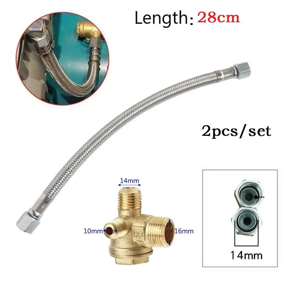 

280mm Oil-free Machine Connecting Pipe Air Compressor Check Valve And Exhaust Tube With 3-Port For Air Compressor Part Accessory