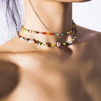 2pcsset fashion double layer bohemia choker women girl love necklace set personalized beading letters layed jewelry wholesale
