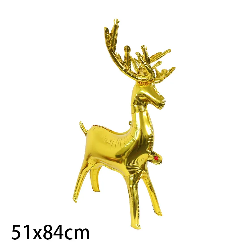 

Рождественский воздушный шар из алюминиевой пленки Рождественская елка Санта-Клаус Рождественский снеговик Золотой лось с основой Рождественский декоративный шар