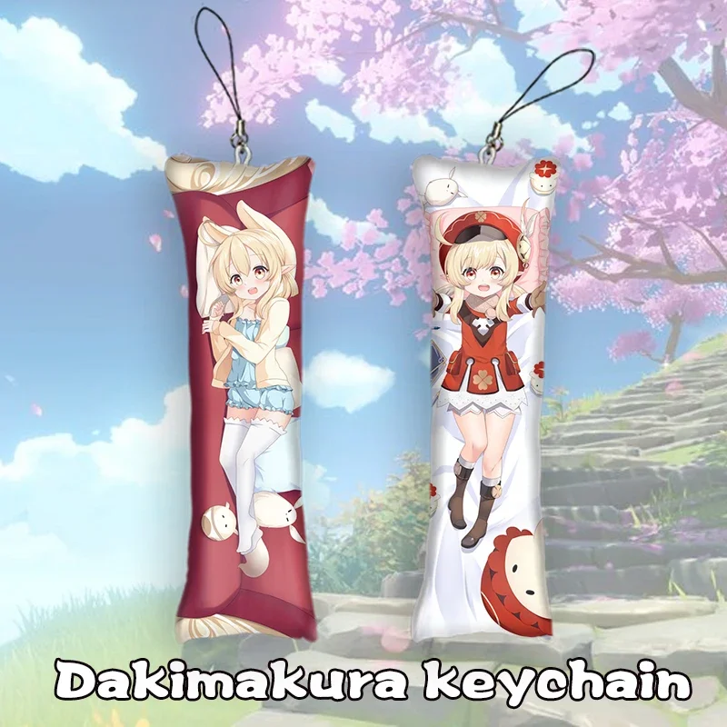 Модный брелок Genshin Impact Dakimakura милый Klee двухсторонний мини-подвесной орнамент для