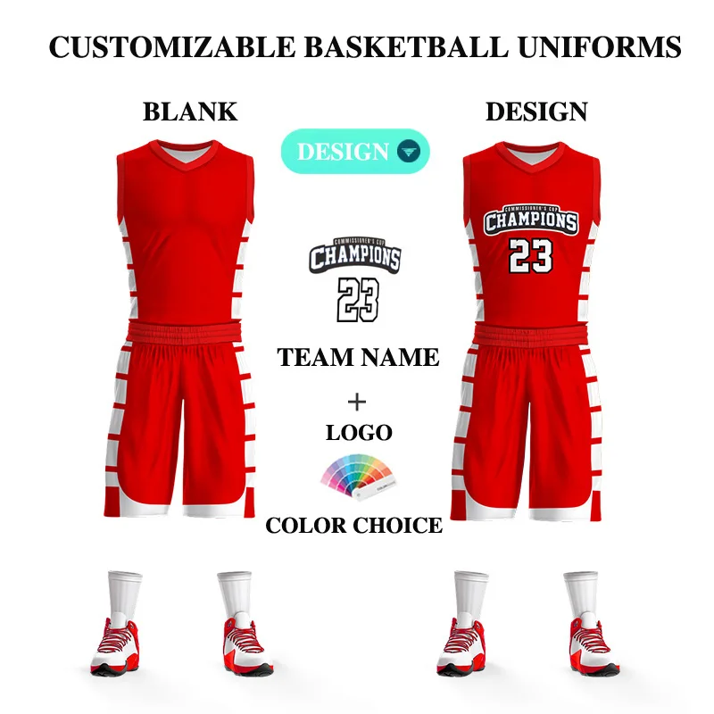 

Наборы для баскетбола для старшей школы, мужские комплекты для баскетбола с сублимационной печатью логотипа команды на заказ, трикотажные ...