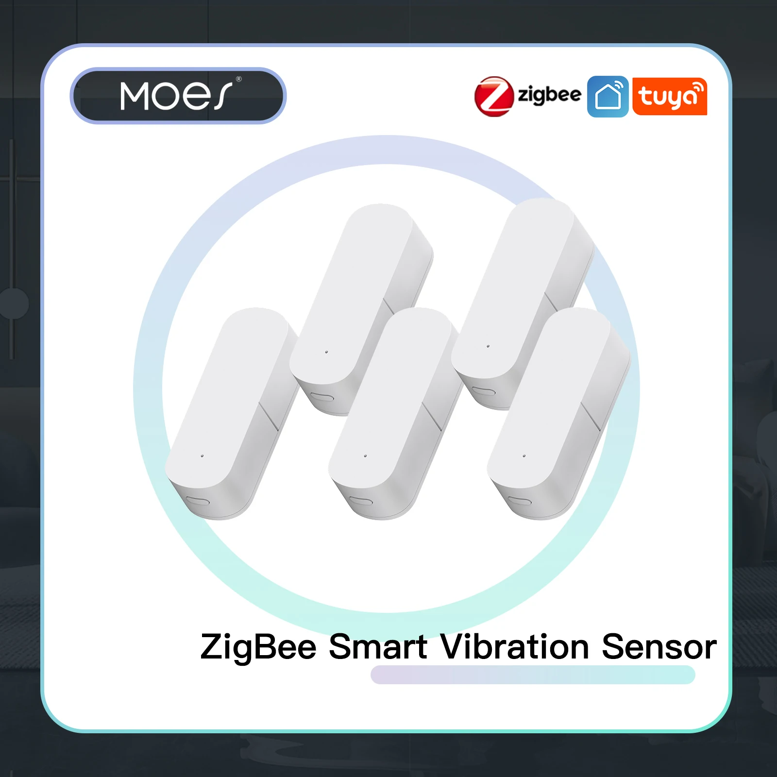 MOES Zigbee Smart Vibration Sensor Detection,Tuya Smart Life APP Notification,Real-Time Motion Shock Alarm,History Record