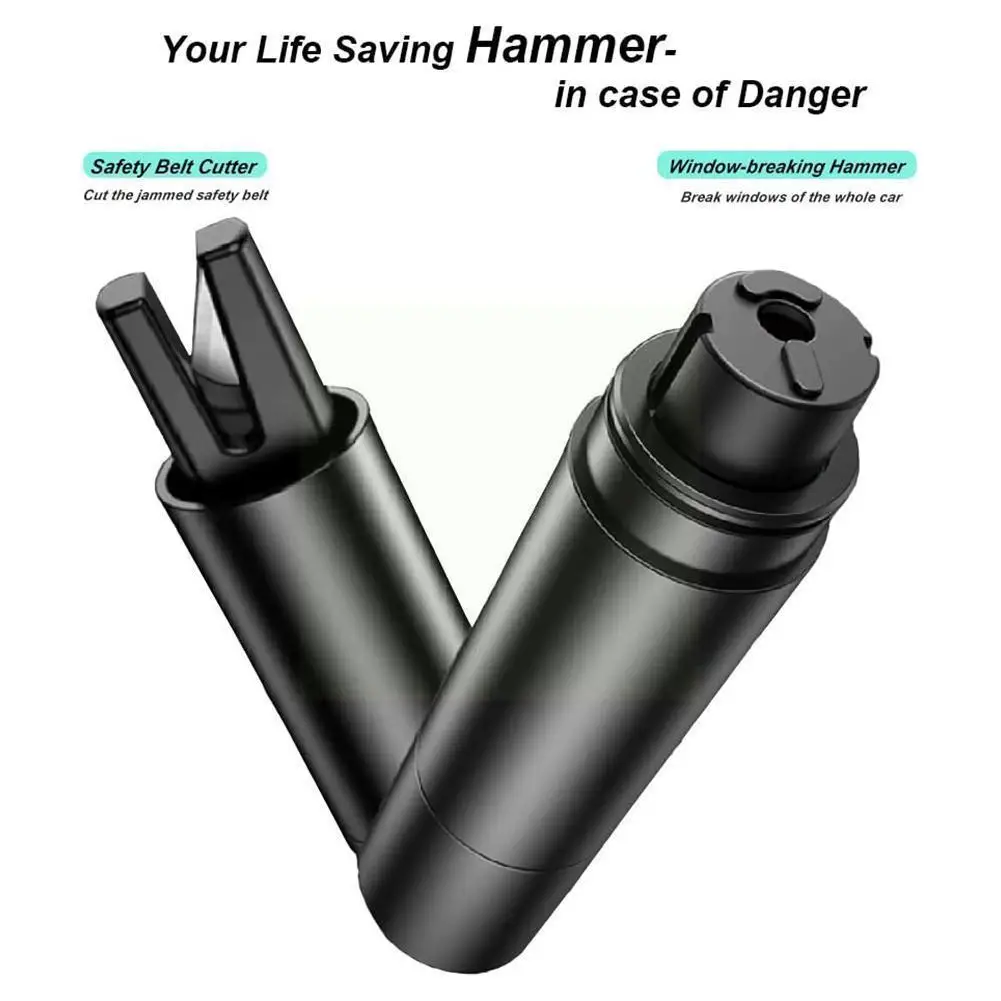 

Car Safety Hammer Multifunctional Aluminum Alloy Window 3 Cutter Tool Emergency Belt Glass Breaker Color T7a5