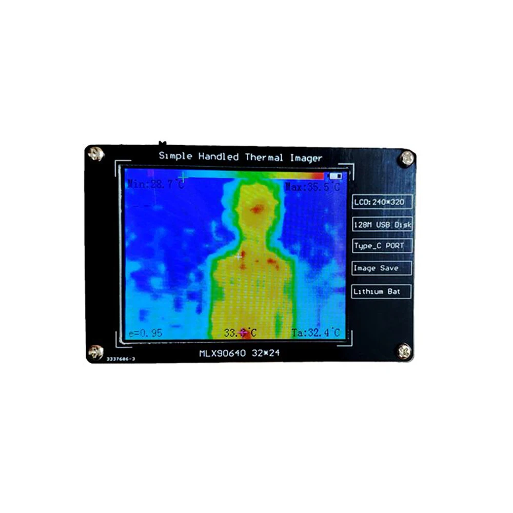 

32*24 пикселей Инфракрасный Тепловизор 2,8 дюймовый ЖК-дисплей 240*320 разрешение-40 ℃ до 300 ℃ прибор для измерения температуры