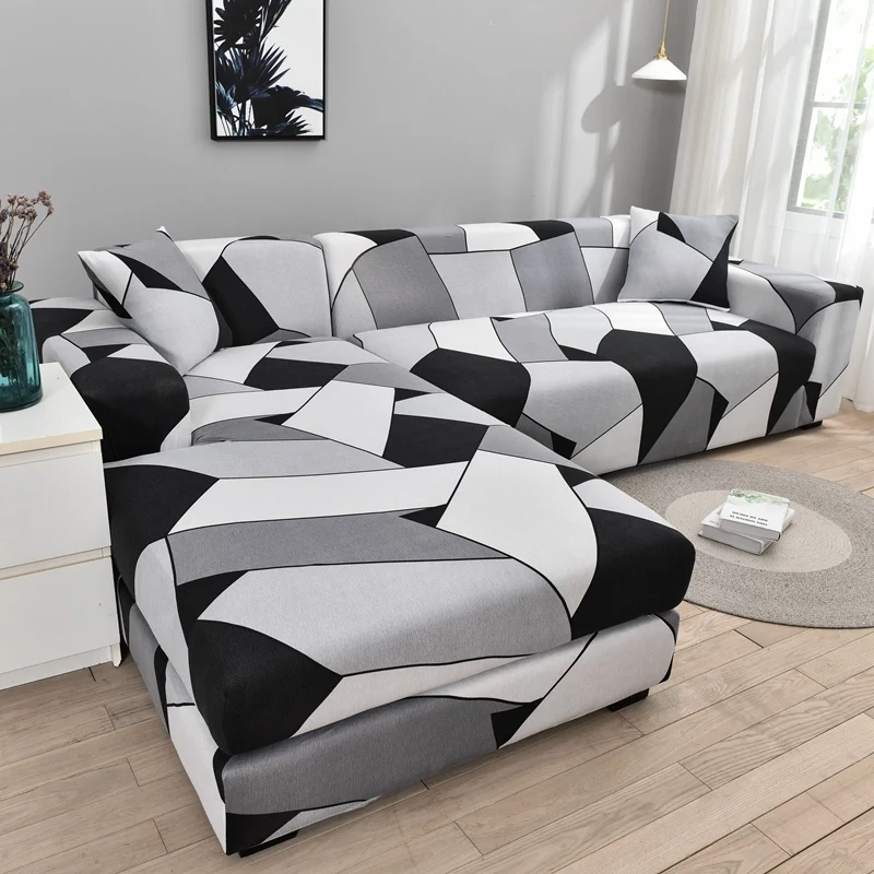 

Printing Sofa Cover Extensible Couch Cover Sectional Sofa Covers L Shape Corner Chaise Longue Cover 1/2/3/4 Seats