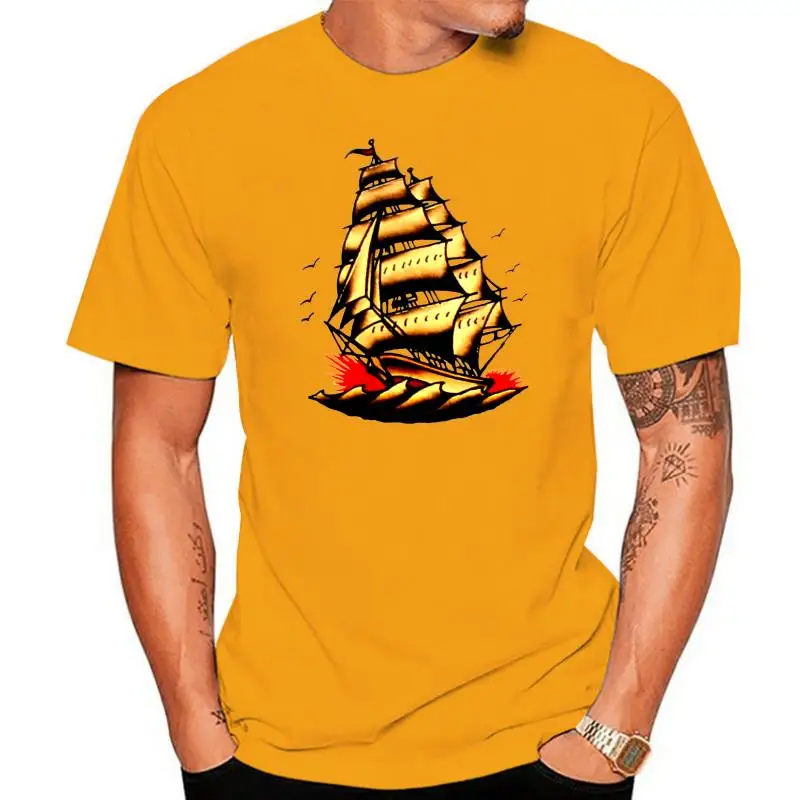 

2022 New Men T-Shirt Loose Clothes Galleon Ocean Sea Fashion Enjoy Colors Great T Shirt