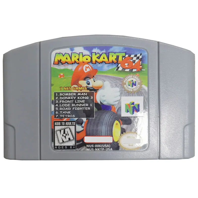 

Mario Kart 64-7NES GAMES N64 Game Card Series American Edition and Japanese Animation Superior Quality Toys Gifts.