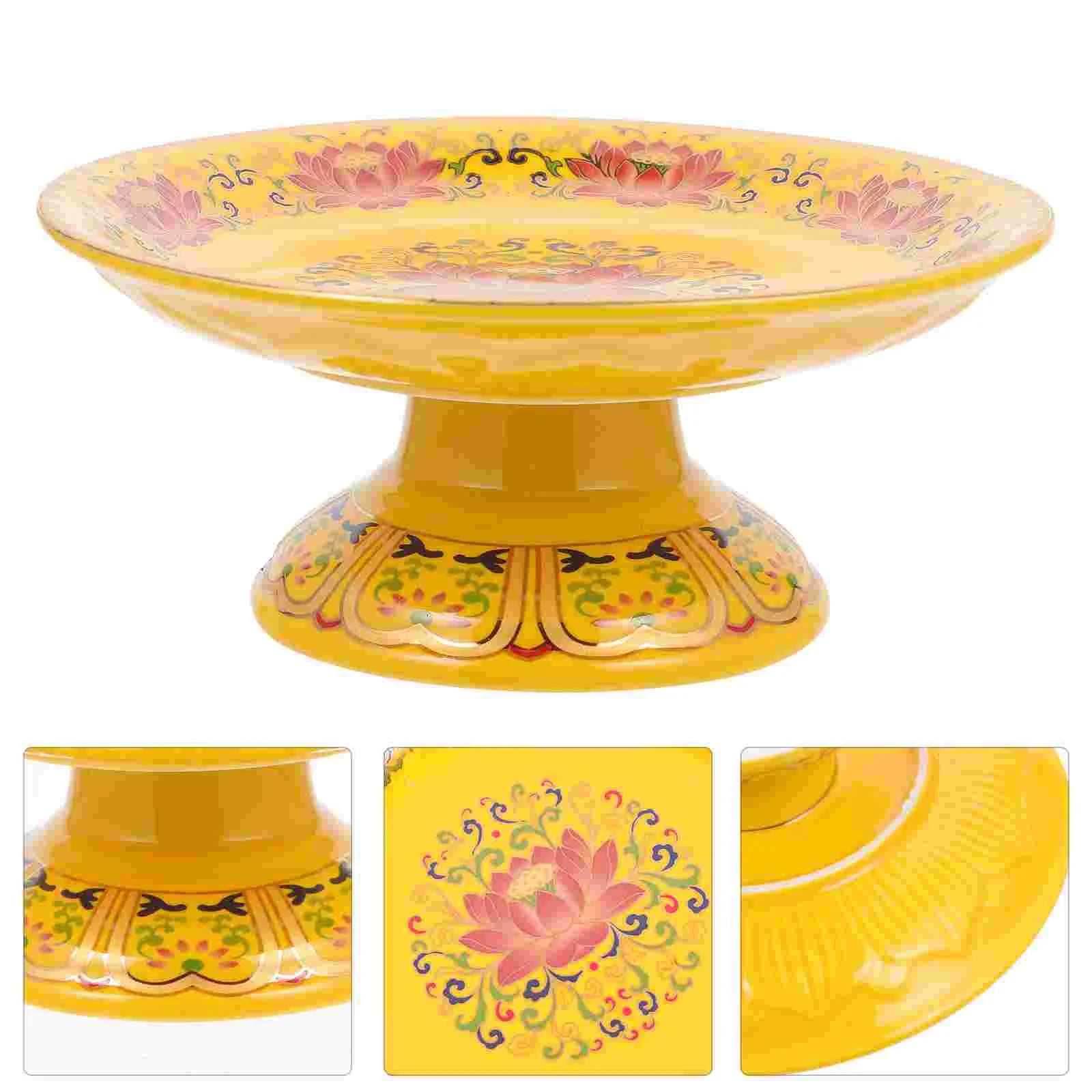 

Fruit Plate Smooth Ceramic Worship Serving Tray Ceramics Sacrificial Lotus Zen Enshrine Supply