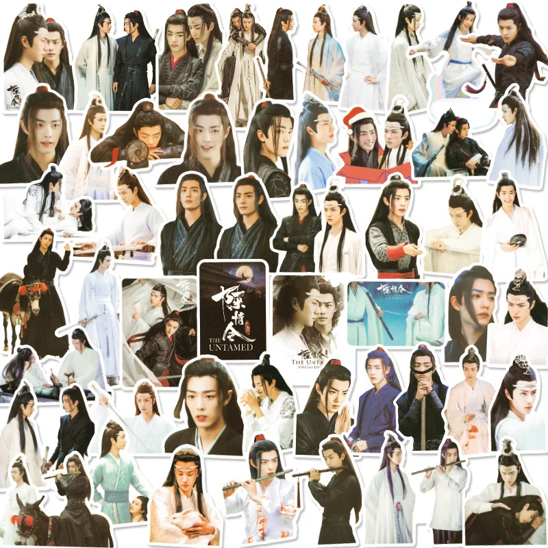 

54Pcs Mo Dao Zu Shi Stickers The Untamed Wei Wuxian Lan Wangji Skateboard Bicycle Guitar Laptop Kids Waterproof Stiker Toys