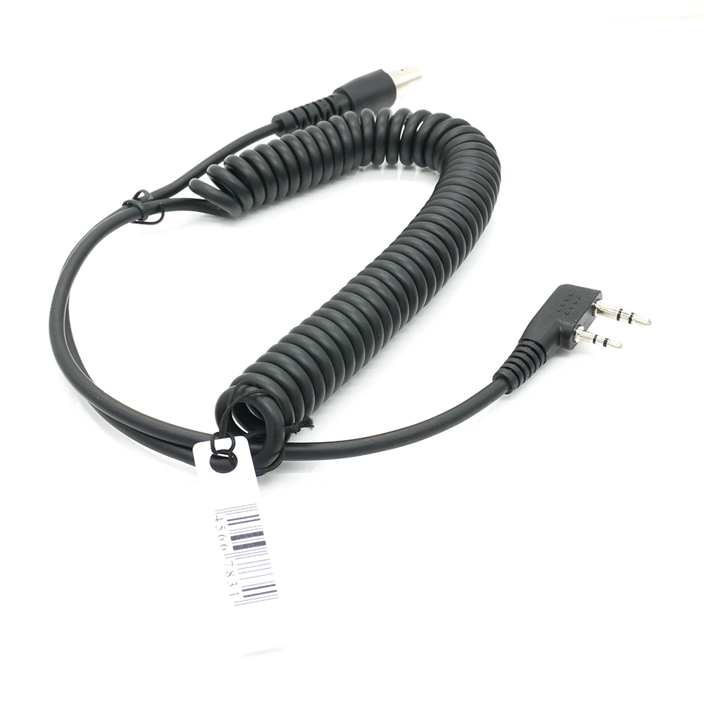 Two Way Handheld Radios and Headsets 2-Pin to 5-Pin Coil Cord Cable Compatible with for Kenwood Baofeng RH5R RDH HYT Relm
