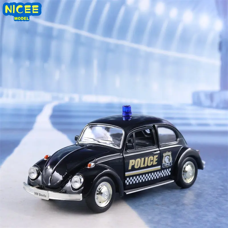 

1:32 1967 Volkswagen Beetle police car High Simulation Diecast Car Metal Alloy Model Car Children's toys collection gifts X7
