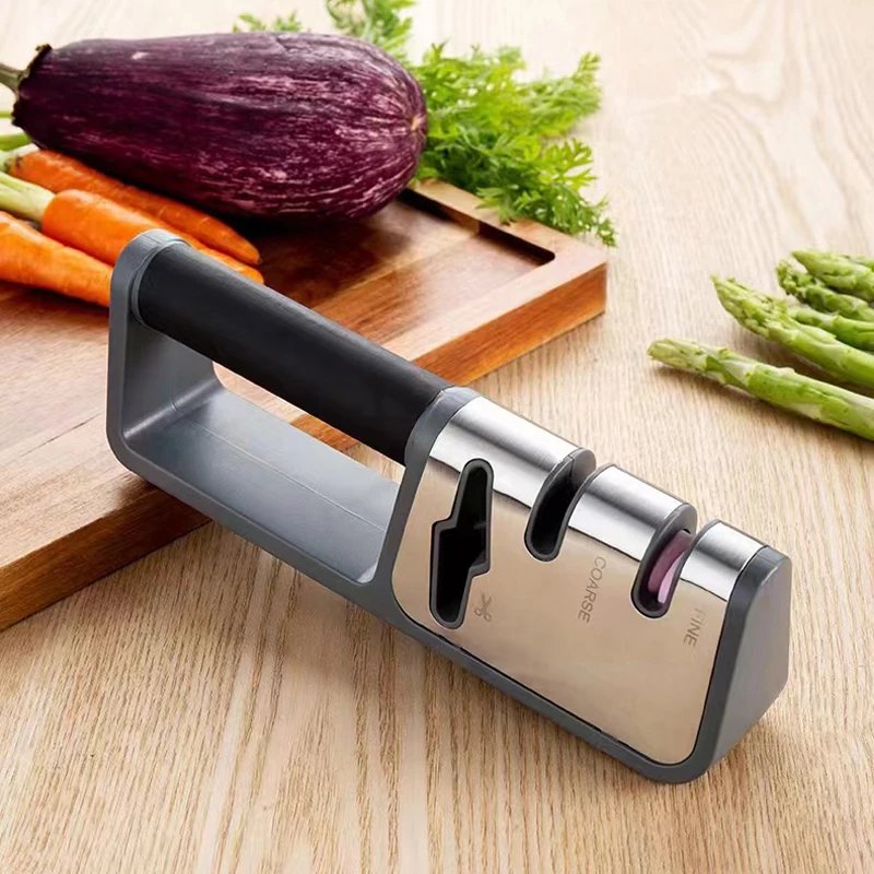 

Household Professional Kitchen Knife Sharpener Simple Atmosphere Stainless Steel Multifunctional Kitchen Knife Scissors