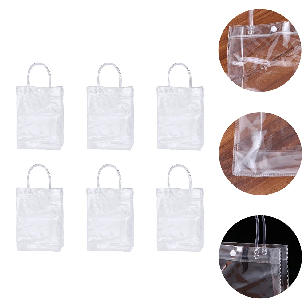 

Totewine Clear Gift Partyhandles Bottle Transparent Treat Lunch Present Flower Candy Portable Storagewhite Pvc Carrier Champagne