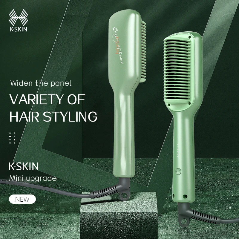 

K-SKIN Hair Straightening Comb PTC Heating Element 30S Fast Heating Constant Tepmerature 5 Gears 130-200℃ Anti-scalding Design