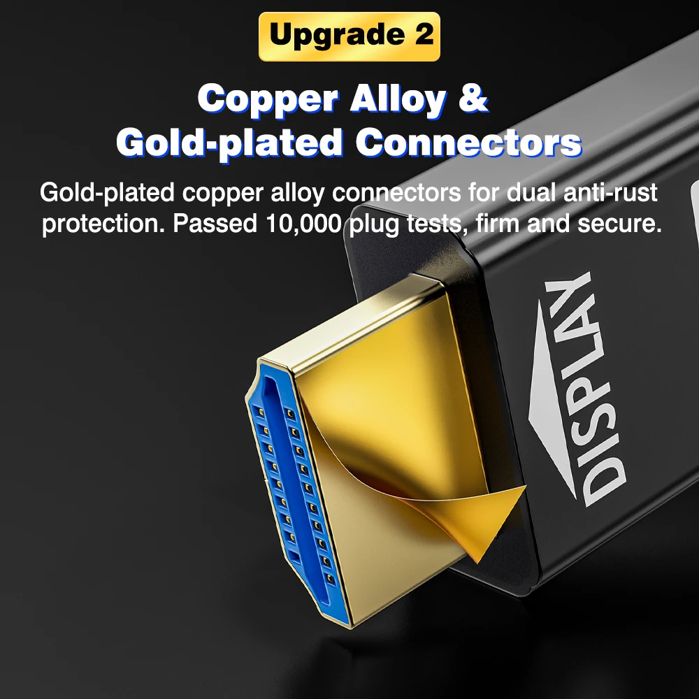 Фото Оптоволоконный кабель UGOURD HDMI 2.1, активный оптический кабель AOC HDMI по оптоволокну, 8K60Hz 4K 120Hz, для больших расстояний, 7.5м - 20м 30м 50м 100м №3