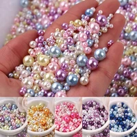 3 8mm mix round multi color no hole acrylic imitation pearl beads loose beads for diy scrapbook decoration crafts making