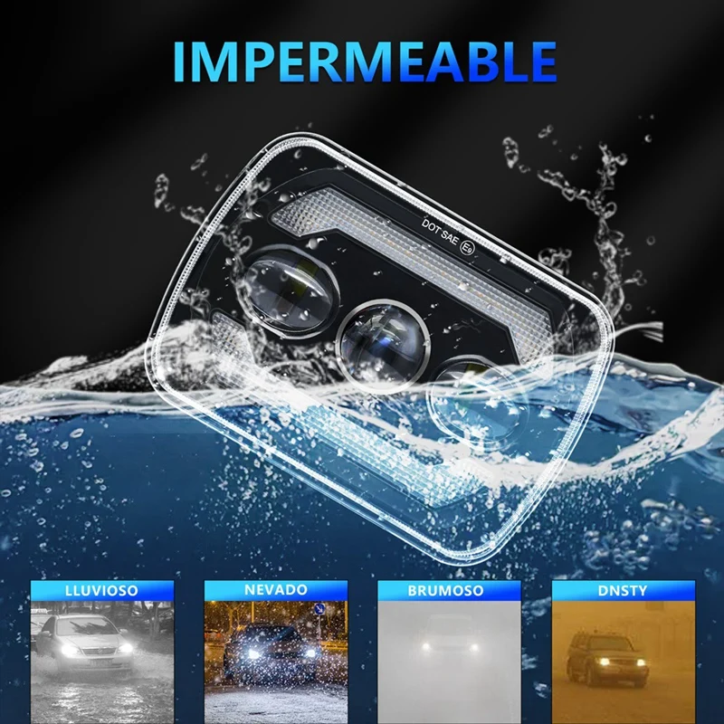 5X 7 светодиодный фары 180W 7X 6 Аксессуары для фар часть с желтым поворотным сигналом