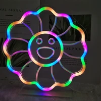 wholesale sun smile face colorful neon for commercial club home decoration wall lights table night lamps kids game lucky gifts