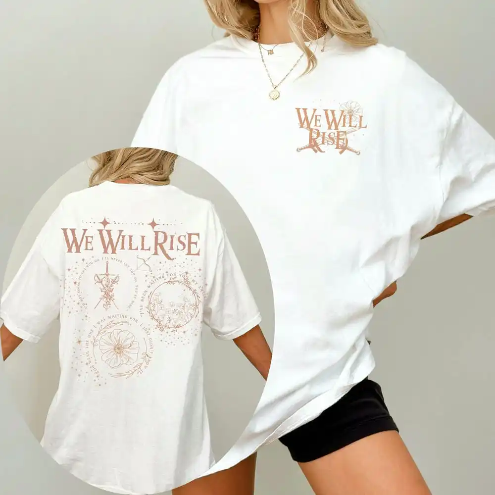Retro From Blood and Ash Shirt We Will Rise Merch Jennifer Armentrout Poppy Hawke Romantasy Y2K Top Daily Trendy Streetwear