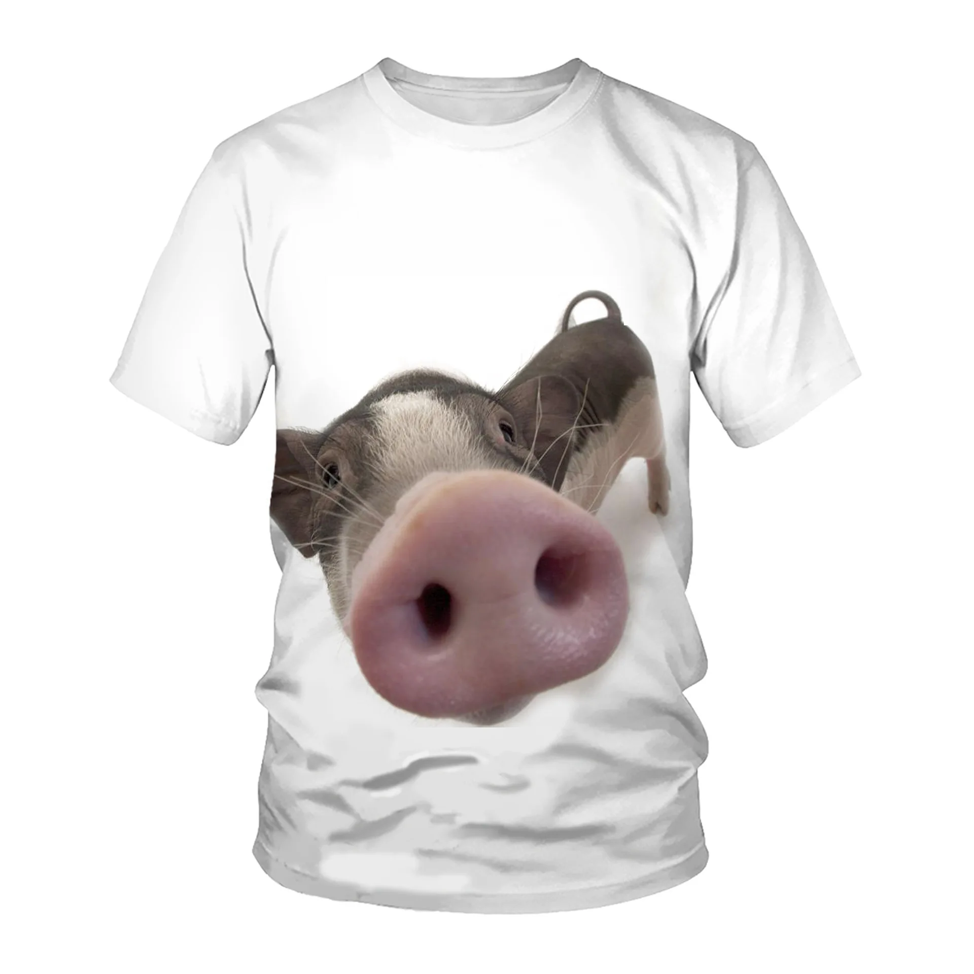 

Cute Pig Pattern 3D Print Summer Men's Round Neck T-shirt Casual Short Sleeve Oversized Pullover Fashion Streetwear Men Clothing