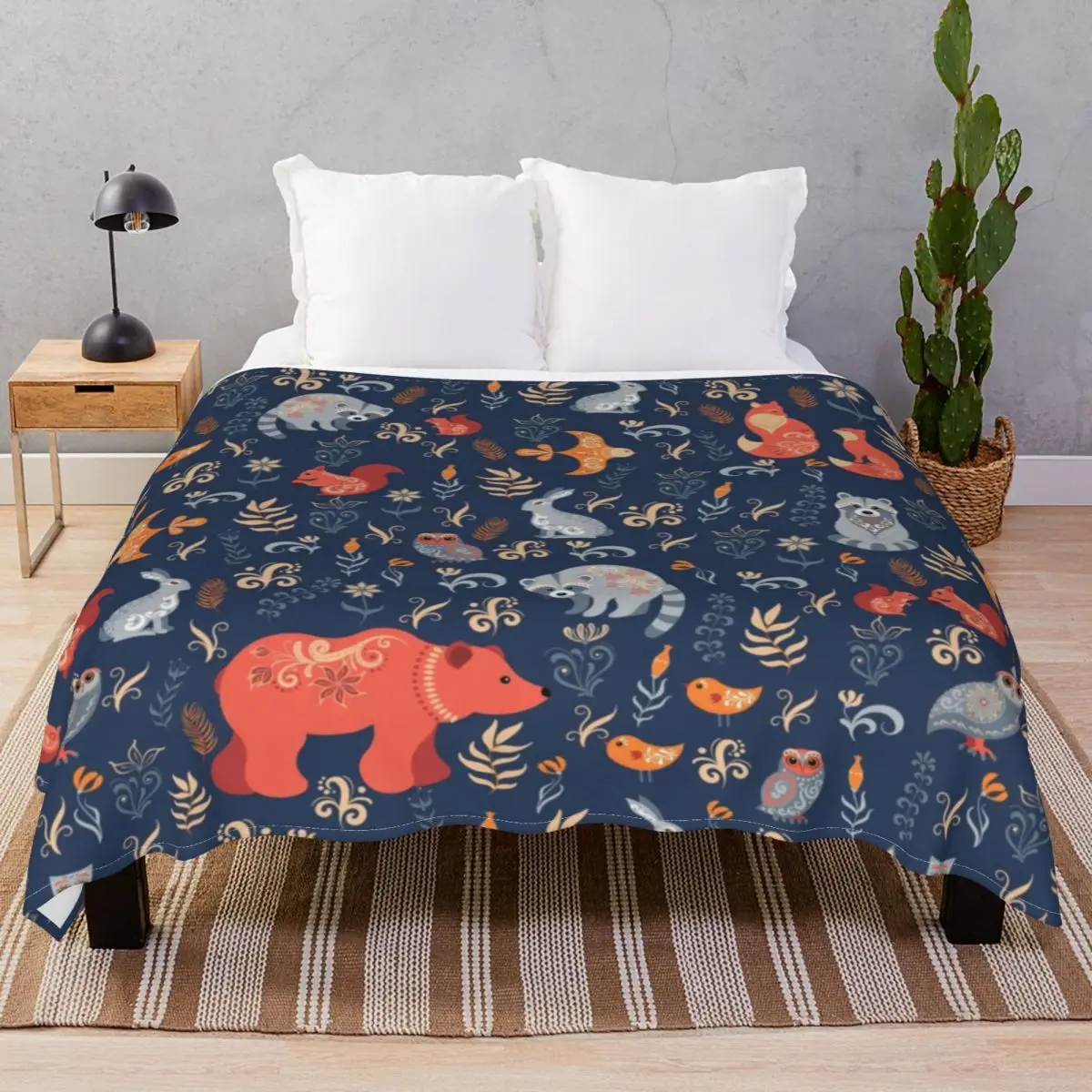 Сказочное лесовое одеяло s бархатное весенне-осеннее супер теплое унисекс плед