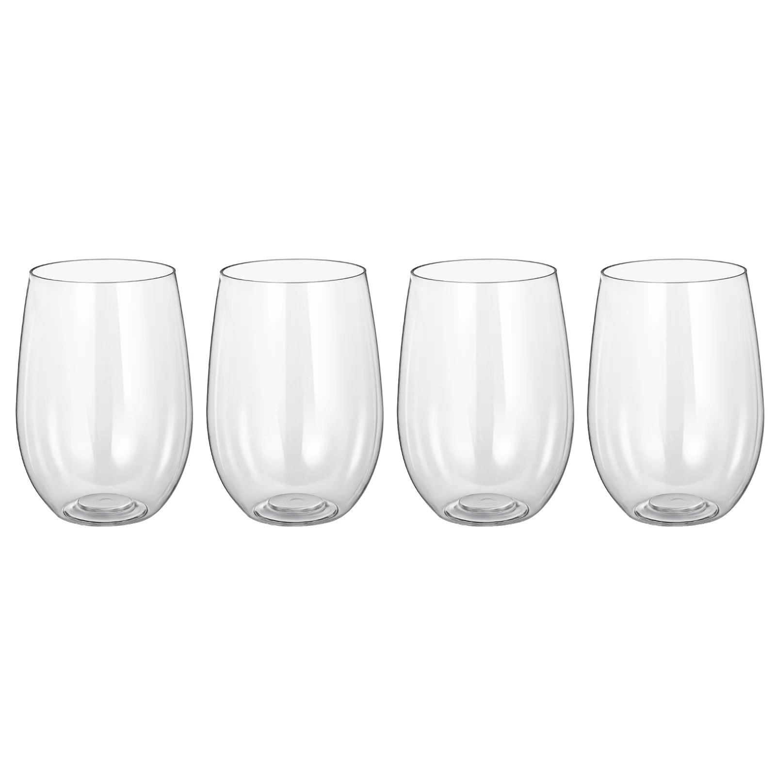 

4 Pcs Stemless Wine Cups Cups Reusable Coffee Cup Unbreakable Cup Square Glasses