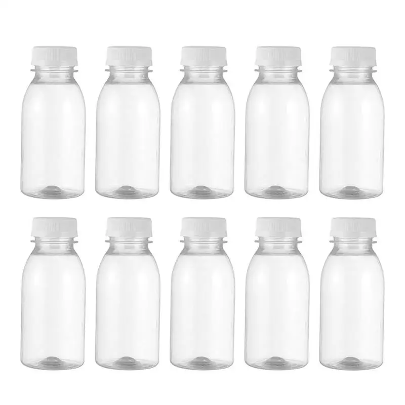 

Bottles Juice Plastic Milk Empty Bottle Clear Reusable Containers Caps Beverage Water Drink Container Juicing Lids Mini Travel