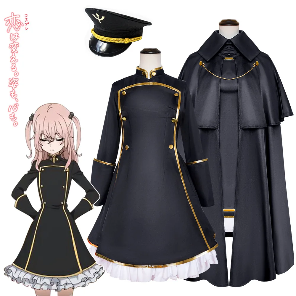 

Women Soldier Uniform Kitagawa Marin Cos Suit Anime My Dress-Up Darling Inui Sajuna Cosplay Costume Sets Dess Cloak Hat Outfits