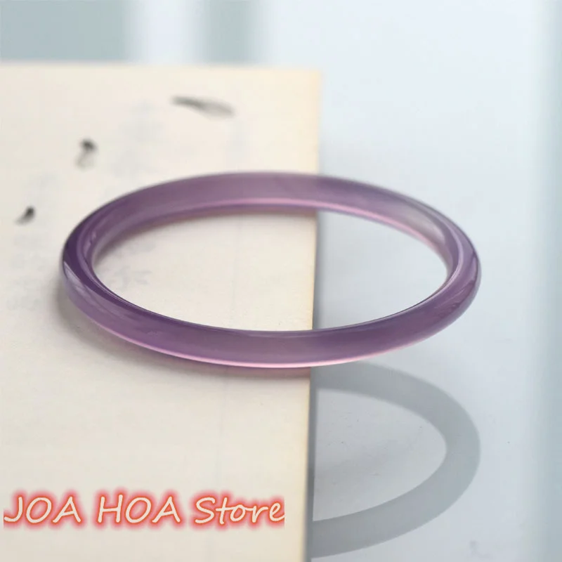 

Высококачественный розовый браслет из халцедона для женщин, тонкий круглый браслет из нефрита и агата с изображением солнечного ледника