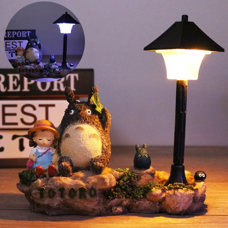 Totoro Figures Model Toy LED Night Light Anime Star Resin Decoration Kids Toys Gift | Дом и сад