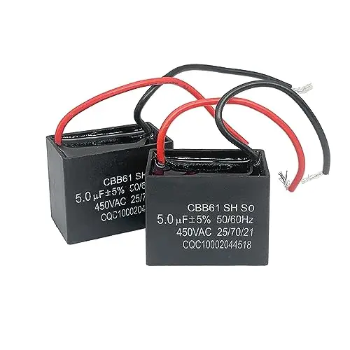 Конденсатор 2 провода 5UF 450VAC CBB61 конденсатор для потолочного вентилятора 50/60Hz