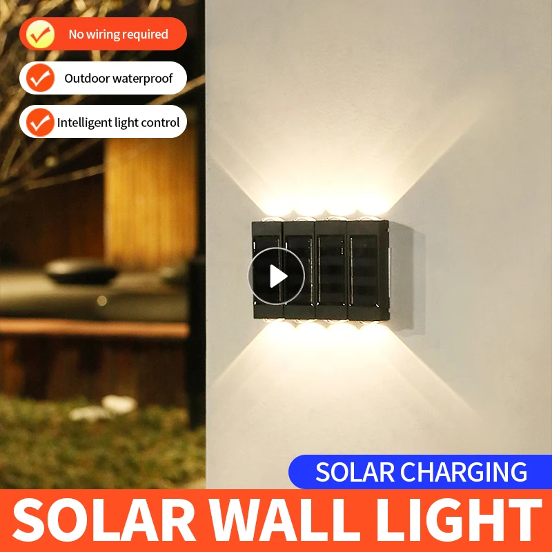 

Combined LED Solar Lights Unlimited Stitching Outdoor Waterproof Solar Wall Lamp Garden Decor Up Down Glowing Fence Stair Lights